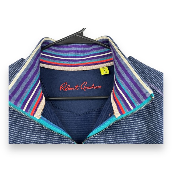 Robert Graham Men’s Quarter Zip Pullover Classic Fit Size L - Picture 7 of 11